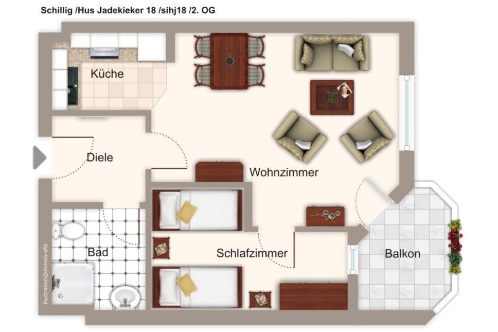 Apartament Hus Jadekieker Hus Jadekieker 18 Schillig Zewnętrze zdjęcie